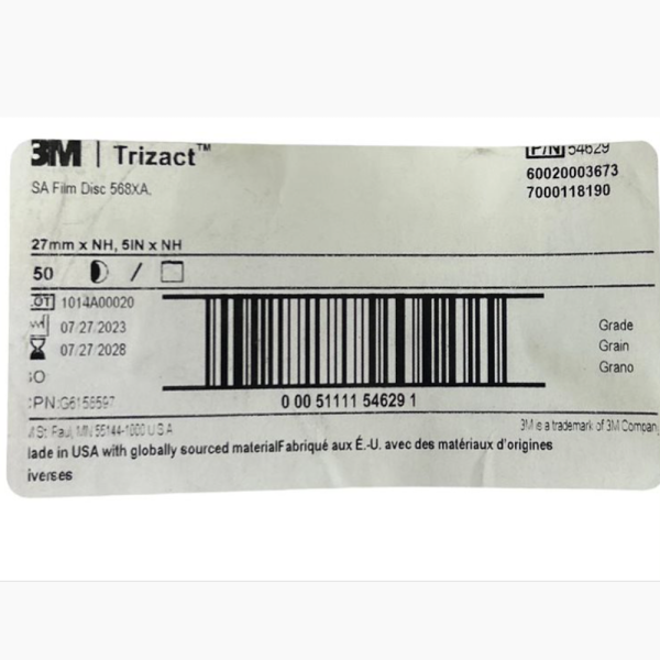 3M 568XA 5" x NH 12000 RPM Cerium Oxide Hook & Loop Film Disc (Pack of 50) - Image 3